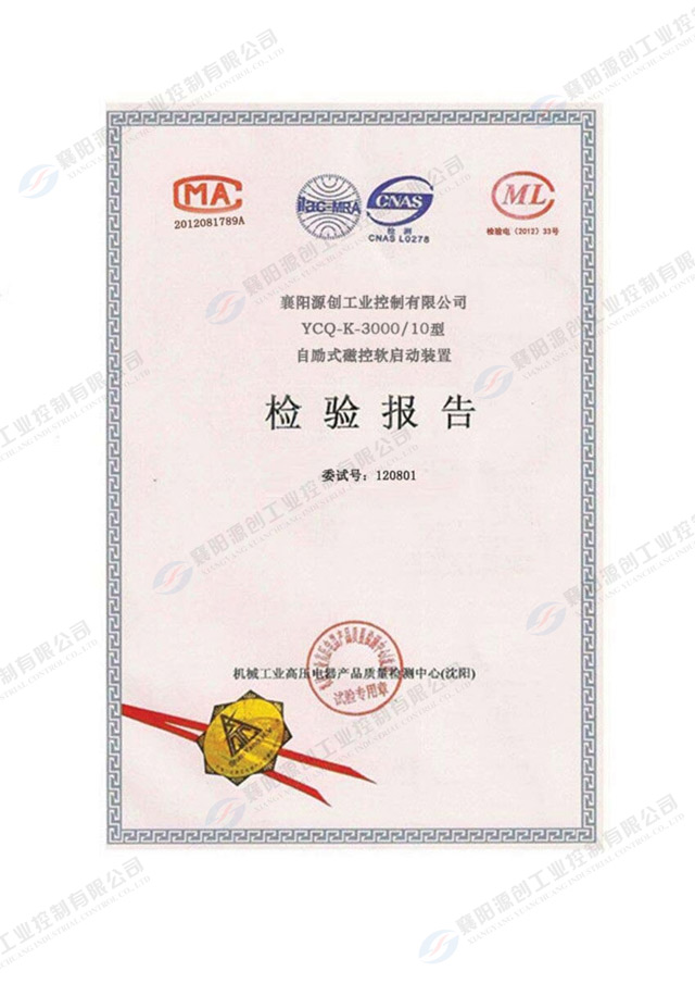 自勵(lì)式磁控軟啟動(dòng)裝置檢驗(yàn)報(bào)告